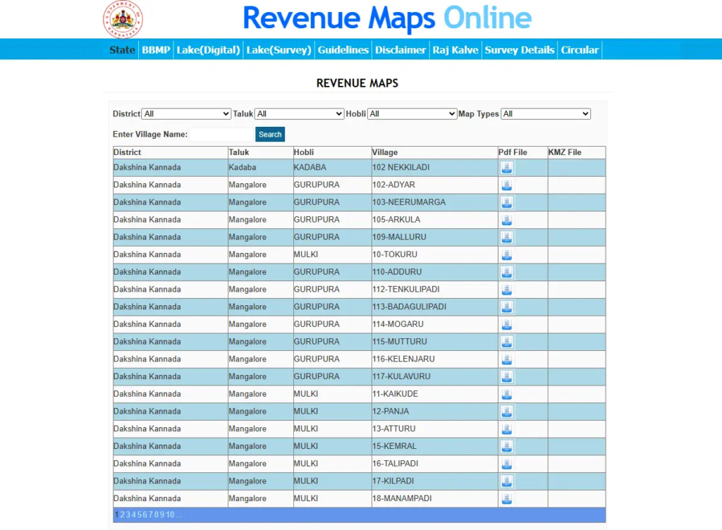 Bhoomi Revenue Maps